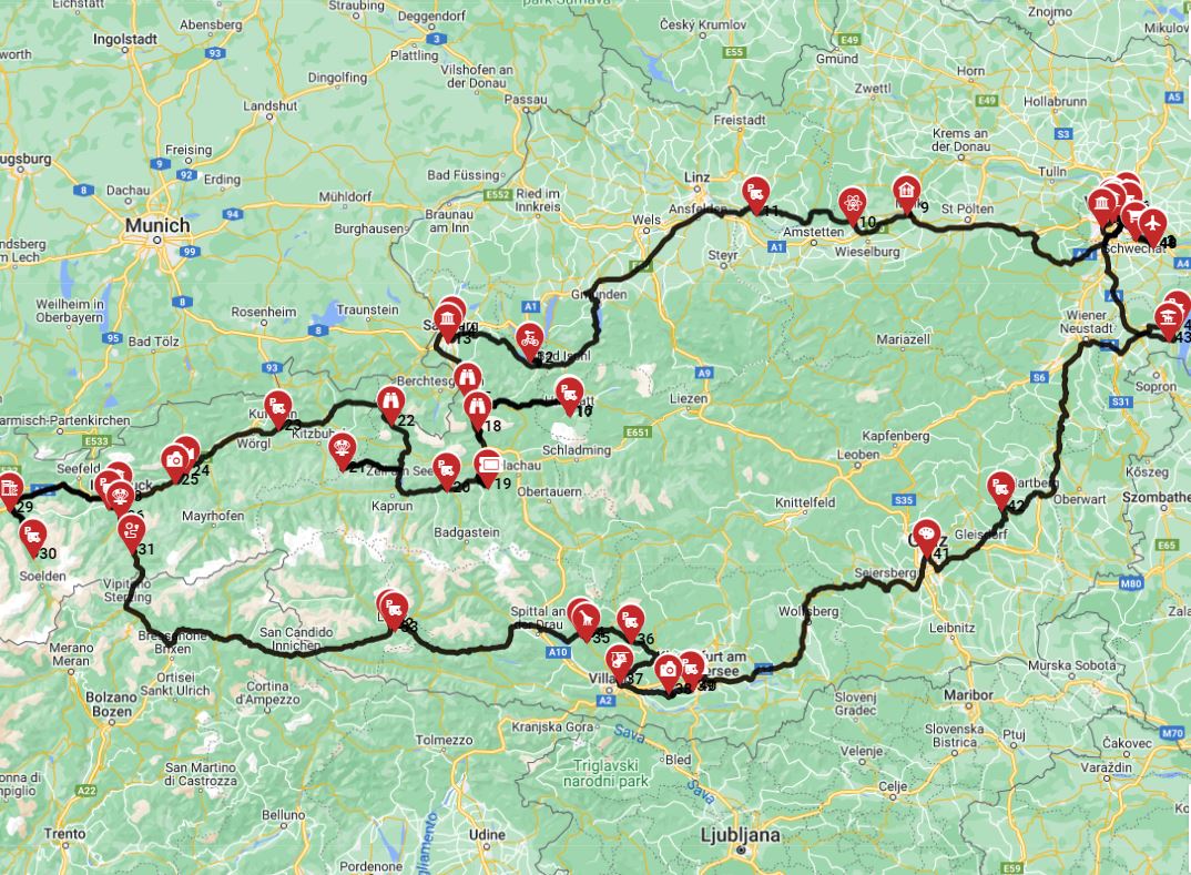 Map for Vienna Roundtrip - West